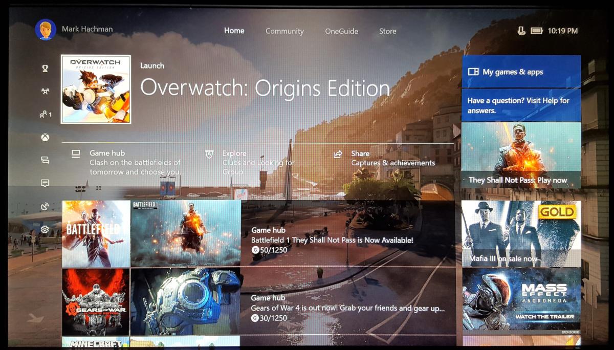 Windows 10 Creators Update Xbox One Guide Home