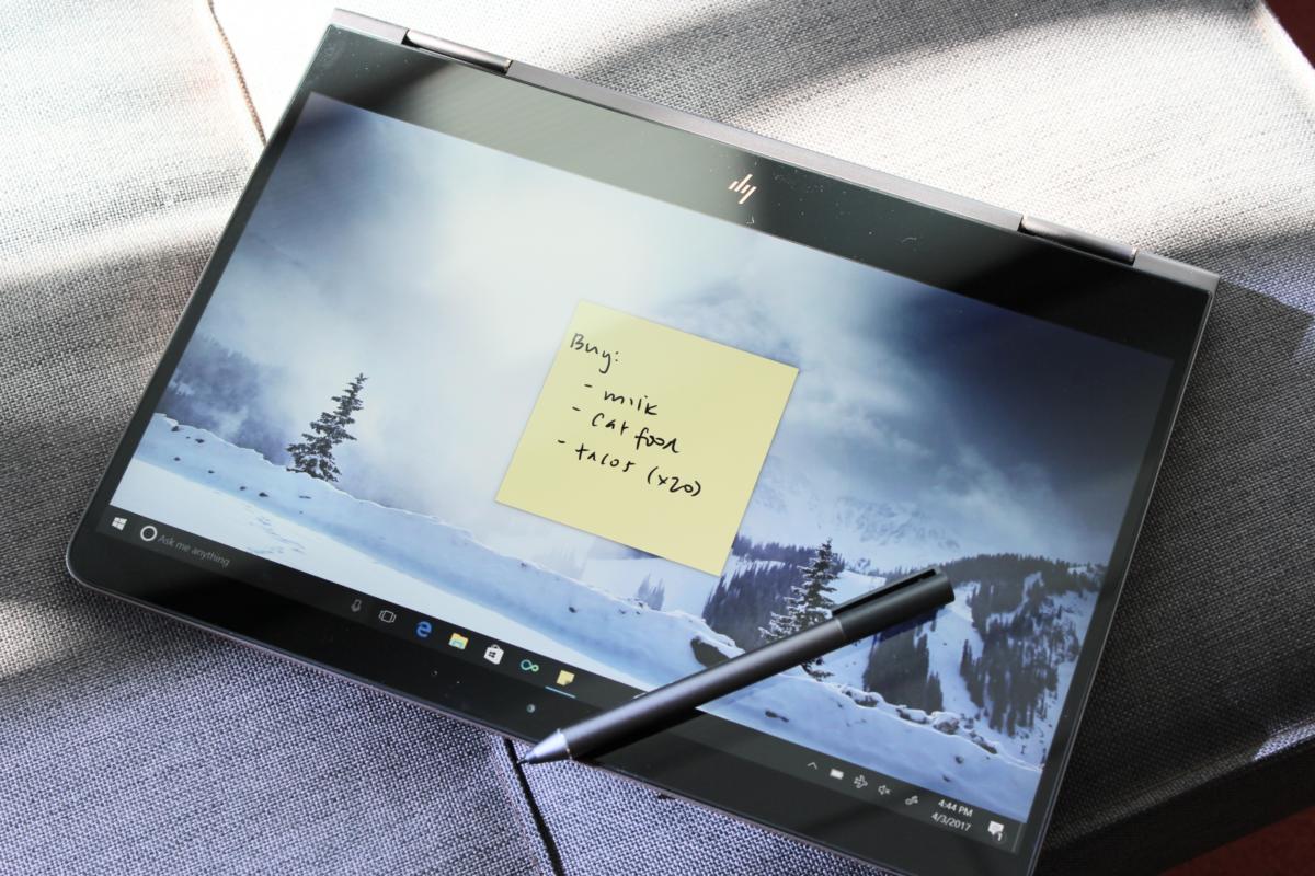 HP Spectre x360 2017 tablet mode with pen