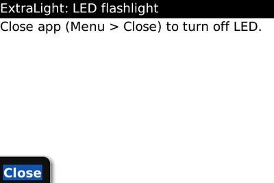 acreen shot of ExtraLight for BlackBerry Menu Screen