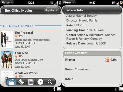 Flixster for Palm Pre Screen Shots