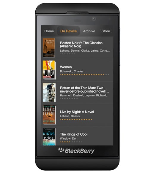 BlackBerry Z10 with Amazon Kindle app