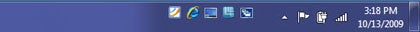 Quick Launch bar showing icons