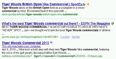 WOT ratings in Google search results