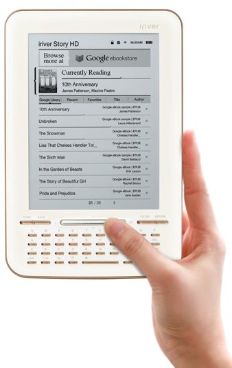 iriver Story HD e-reader using Google's e-book platform