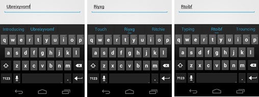Android Ice Cream Sandwich Keyboard, BlindType