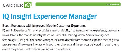 Carrier IQ marketing material