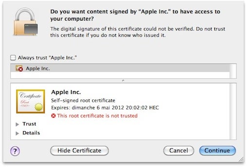 Java certificate