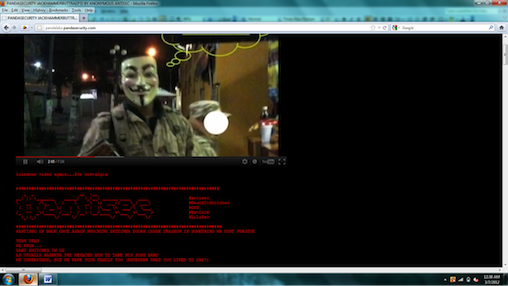 Screenshot of Pandalabs hack