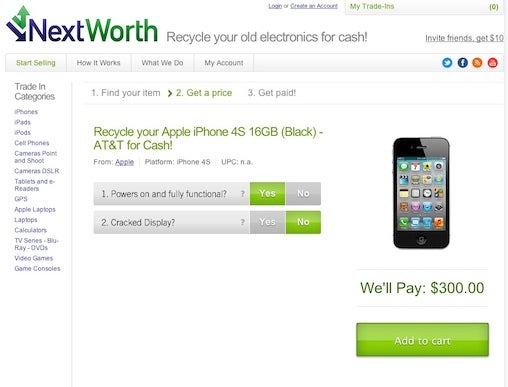 NextWorth iPhone quote