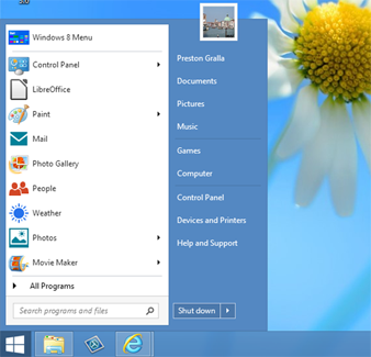 Start8 menu
