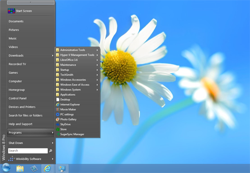 StartFinity Start menu