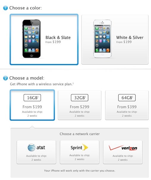 iPhone 5 shipping times