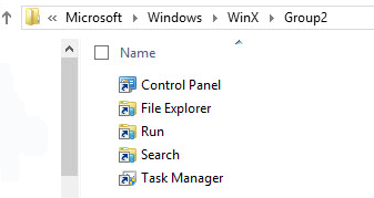 shortcuts in WinX folder