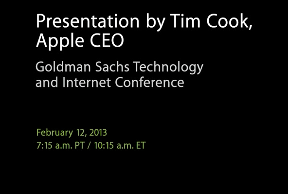 Apple CEO speaks at Goldman Sachs