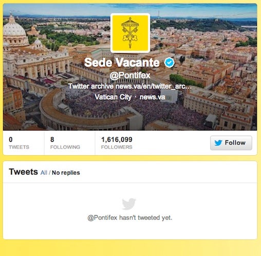 Pope's Twitter page