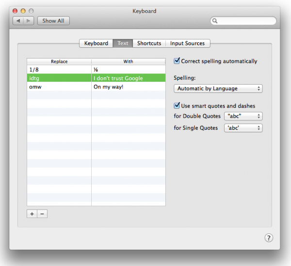 OS X Mavericks, iOS 7: Text Shortcuts explained