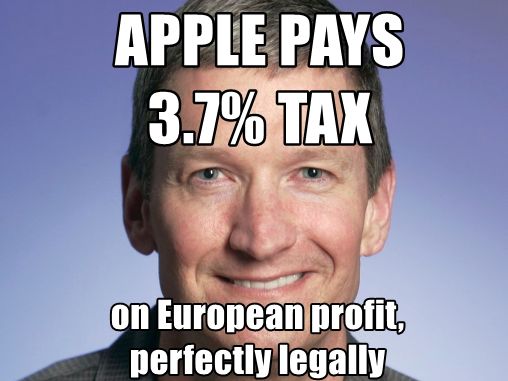Apple pays 3.7% tax, perfectly legally