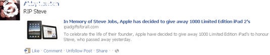 Scammers waste no time in exploiting Steve Jobs' death