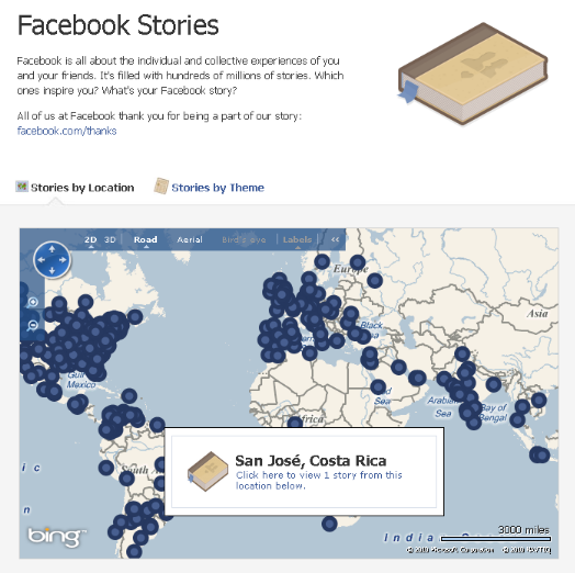 facebook stories bing map