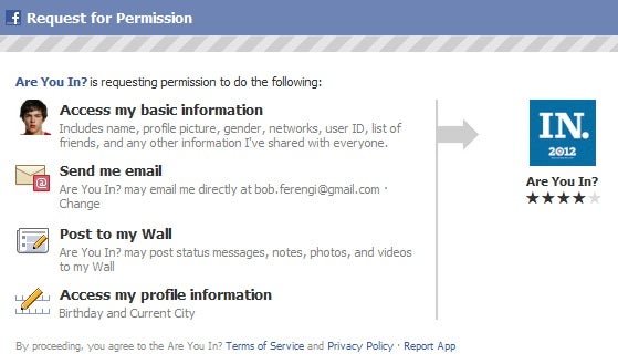 facebook are you in permissions