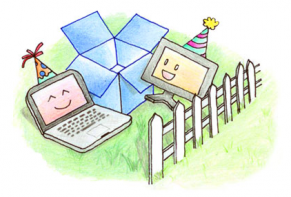 Dropbox and some laptops, so happy together