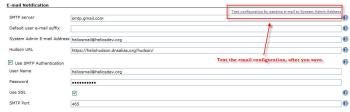 Configuring Hudson's SMTP forwarder using Google's mail server