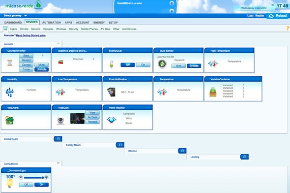 Mi Casa Verde Vera 3 user interface