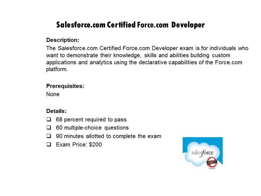 Salesforce.com Certified Force.com Developer certification