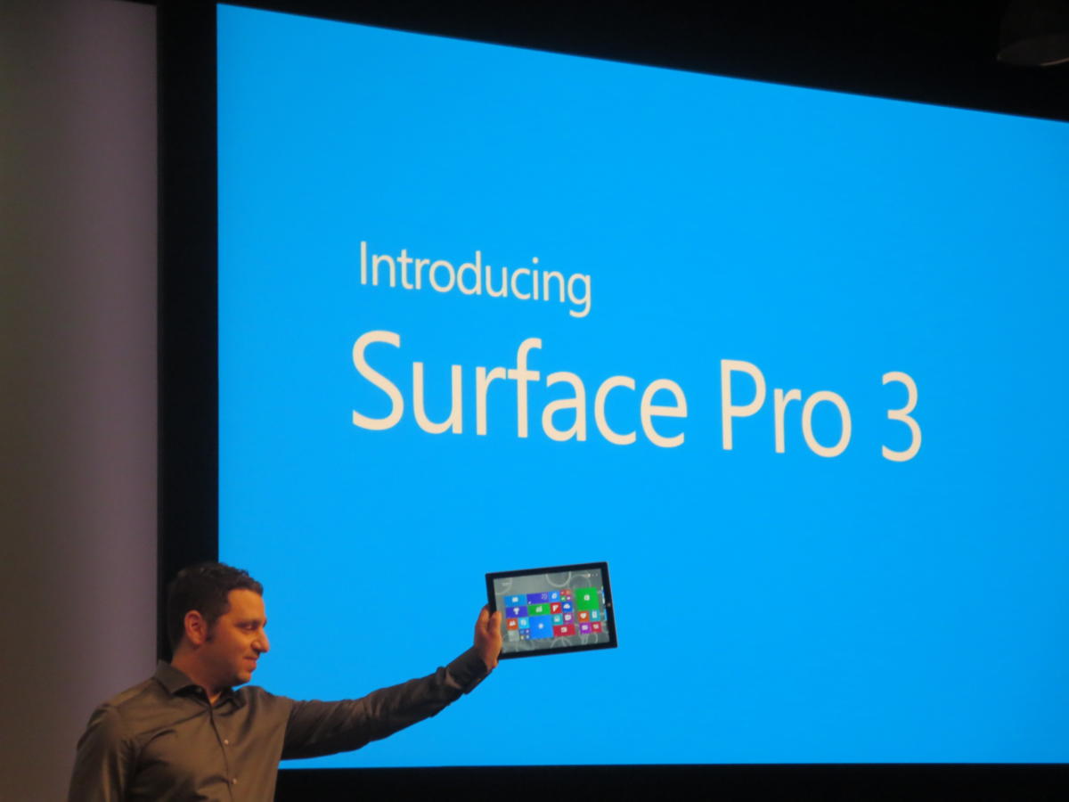 Microsoft Surface Pro 3 se muestra en el escenario