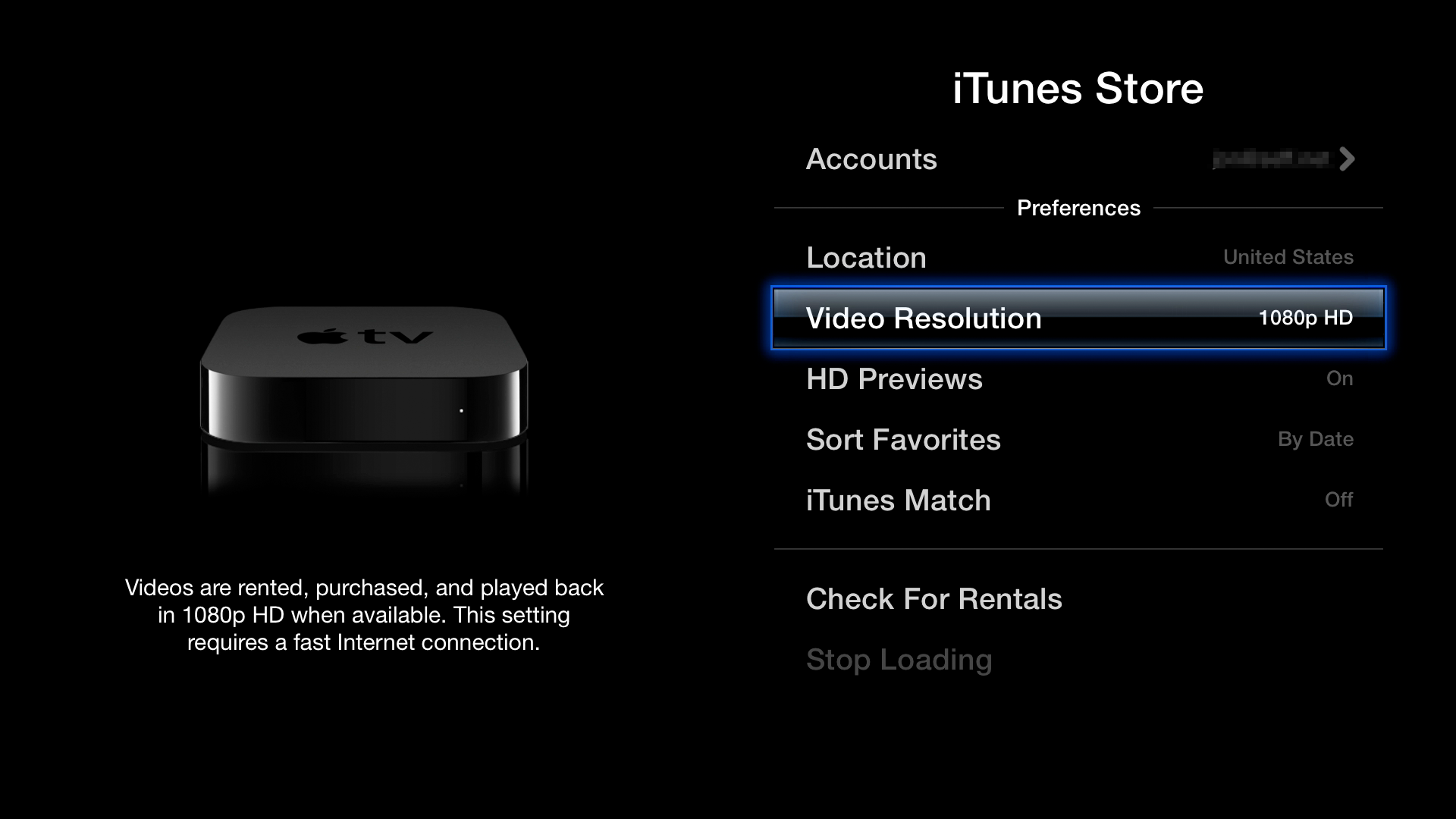 Виснет youtube на apple tv