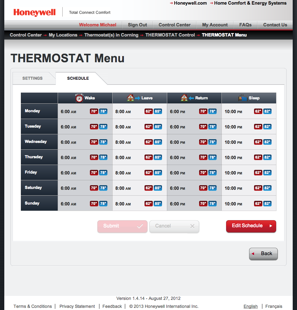 Honeywell Wifi Thermostat Comparison Chart