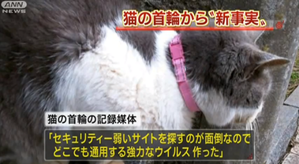 A Japanese news broadcast shows the cat where a hacker allegedly planted evidence for police.