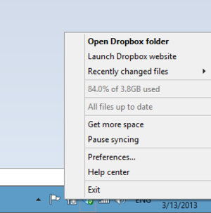 Older Dropbox menu