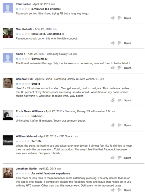 Facebook Home Reviews