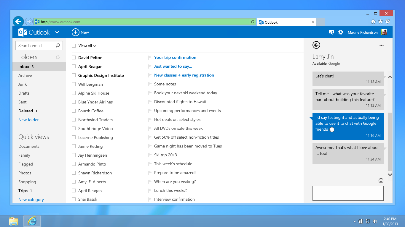 Outlook com adds Google chat integration PCWorld