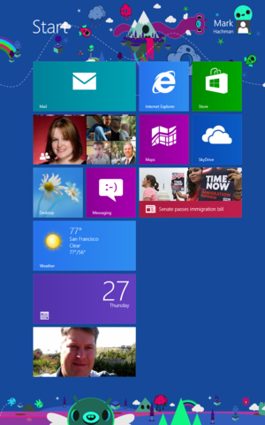 Acer Iconia Windows vertical Start page