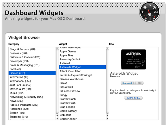 mac dashboard widgets gone