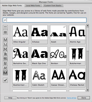 using adobe creative cloud fonts on websites