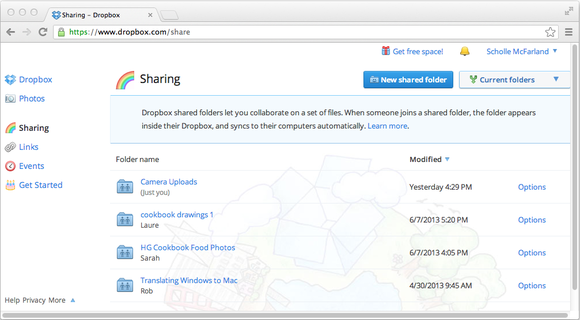 what is a dropbox shared link