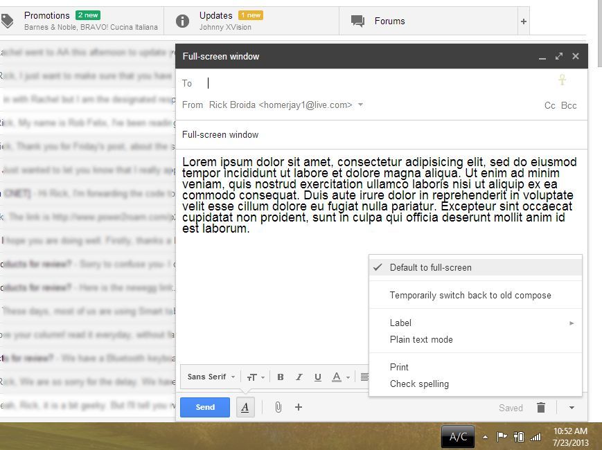 How to get a full-screen Gmail compose window every time | PCWorld