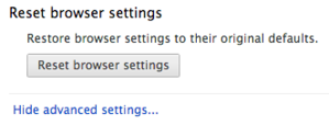Chrome reset button
