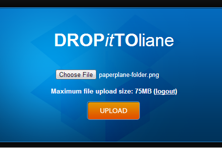 Dropittome upload screenshot