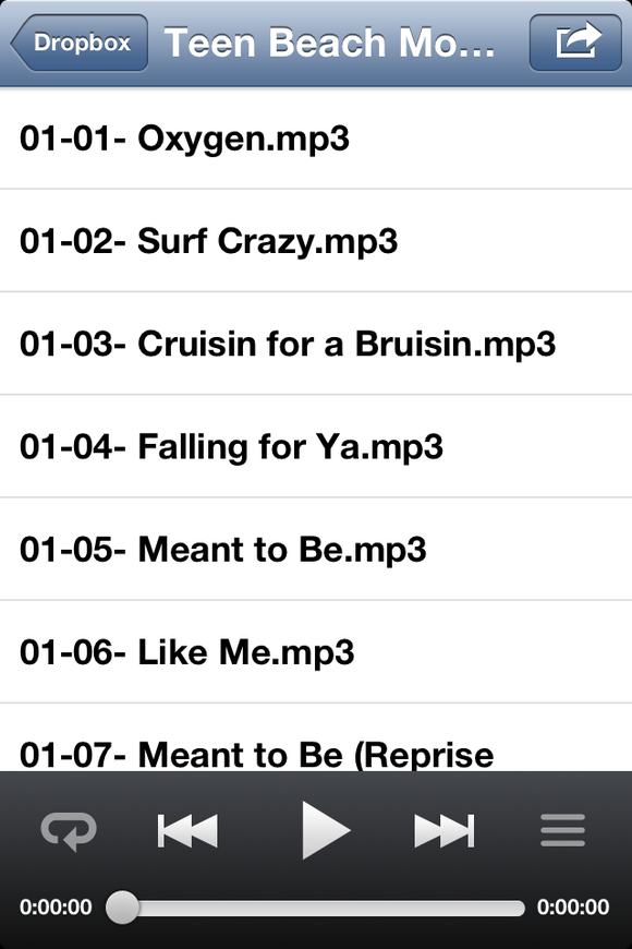 DropTunes iOS interface