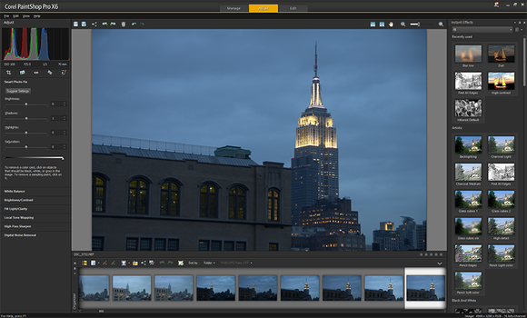 PaintShop Pro X6 adjust