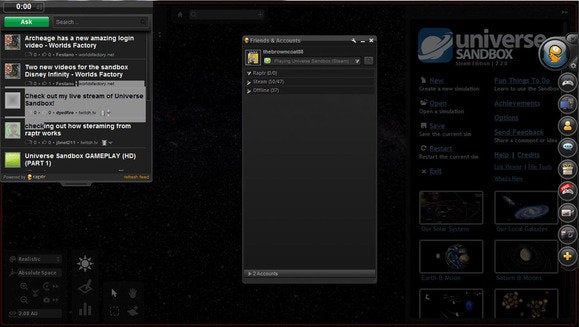 Raptr in-game chat screenshot