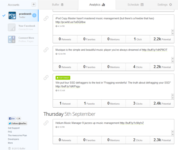 Buffer analytics screenshot