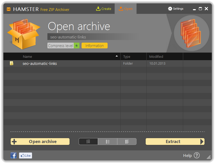 Hamster Free Zip Archiver review and downloads. 