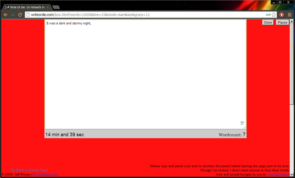 Write or Die screenshot