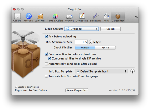 CargoLifter settings