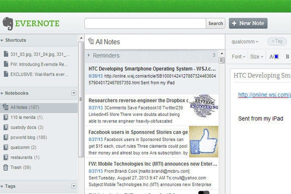 evernote web log in issues chrome